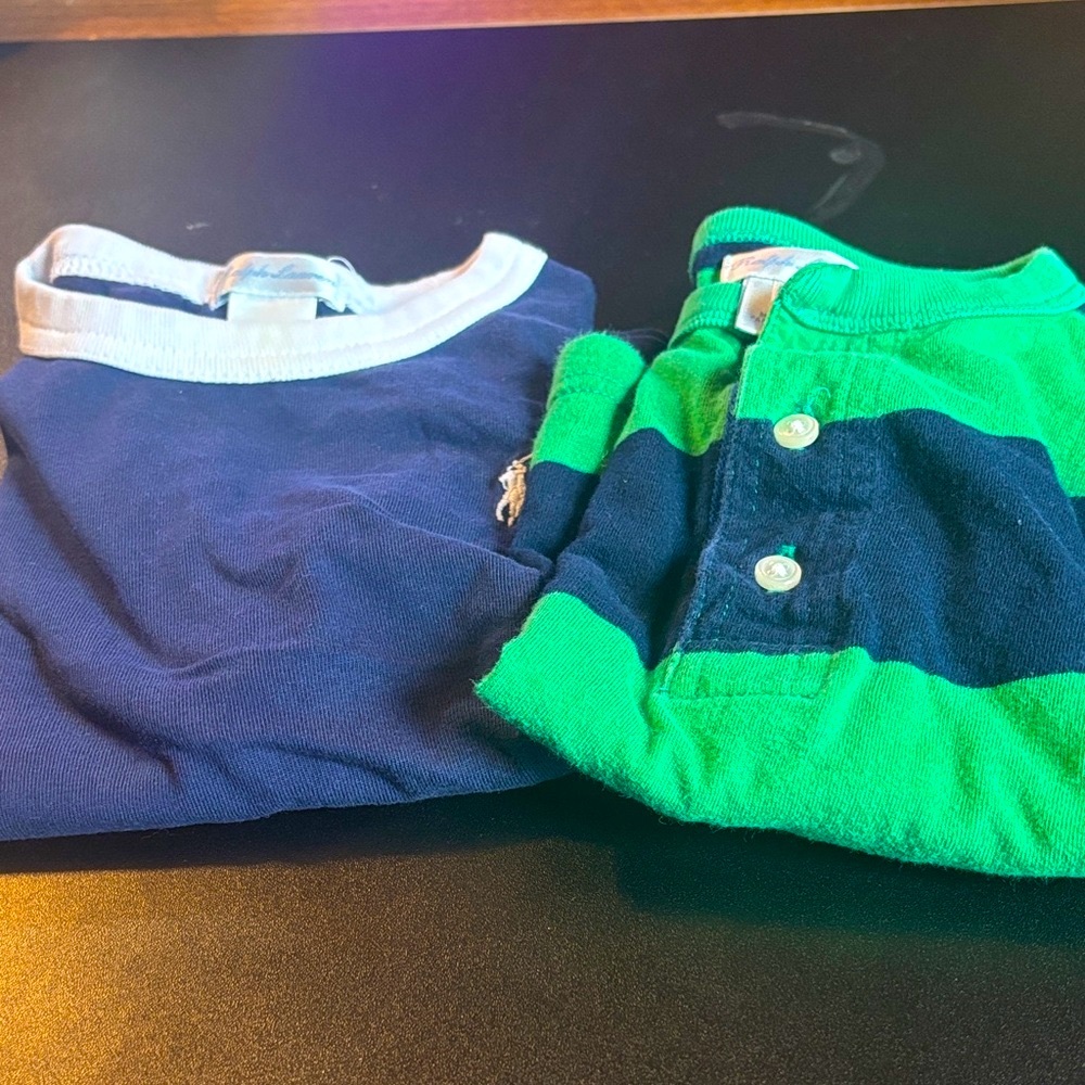 Ralph Lauren Kids Navy and Green Shirts